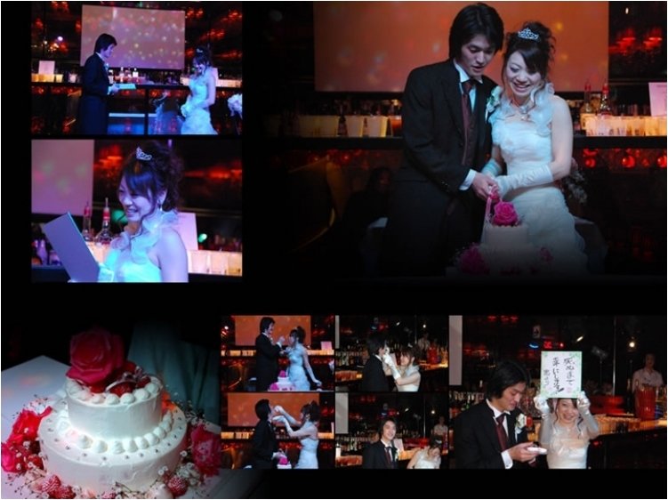 ご友人を招いたパーティーでは新郎が歌を披露しました。8頁目:結婚式アルバム