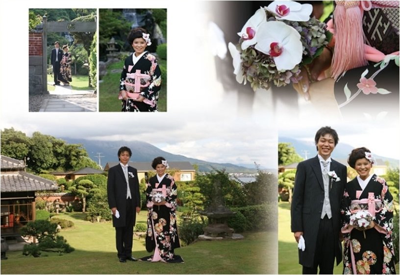 会場はマナーハウス島津重富荘。3頁目:結婚式アルバム