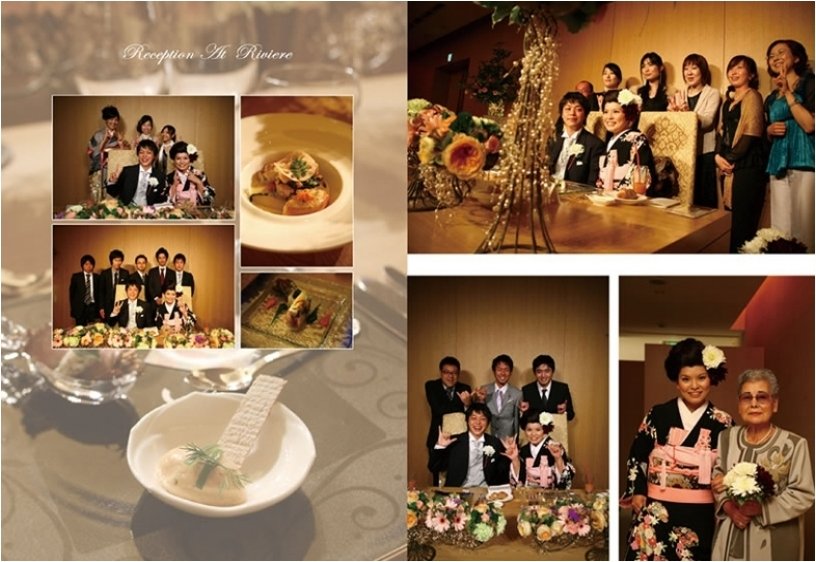披露宴も上品な食器やお料理、装花たちに目を奪われます。8頁目:結婚式アルバム