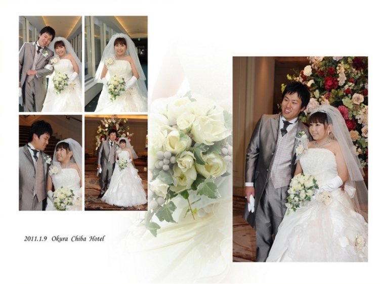 式場はオークラ千葉ホテル。2頁目:結婚式アルバム