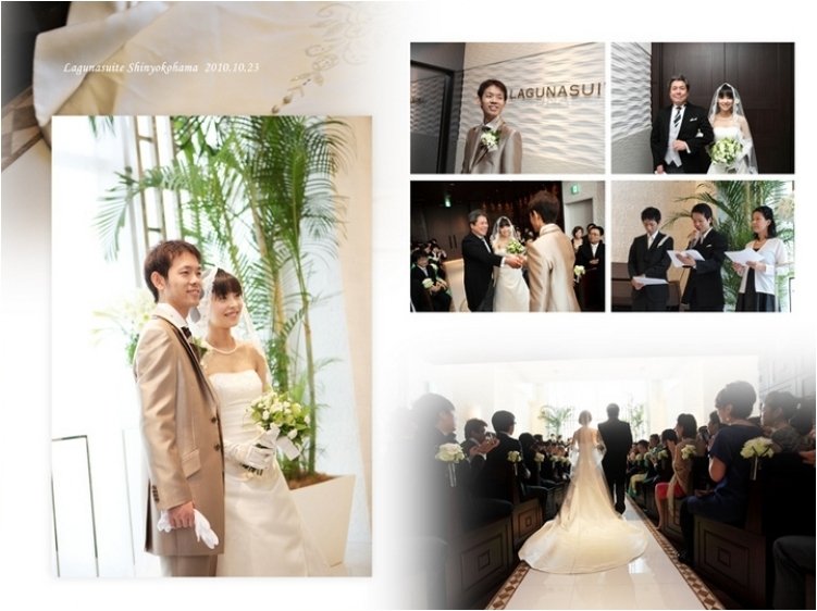 壮大な眺望が魅力のスカイチャペルにて挙式が行われました。2頁目:結婚式アルバム