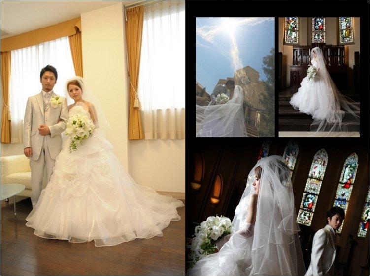 クラシックで落ち着いたチャペルでお二人は愛を誓い合いました。3頁目:結婚式アルバム