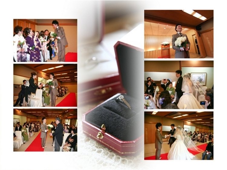 和のしつらいの中、モダンで温かみのある人前式となりました。4頁目:結婚式アルバム