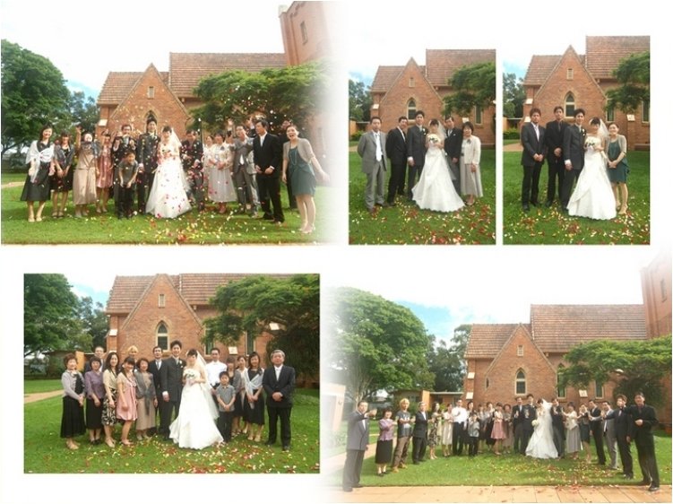 ガーデンでの撮影は楽しそうな笑顔も弾け幸せいっぱいのご様子です。7頁目:結婚式アルバム