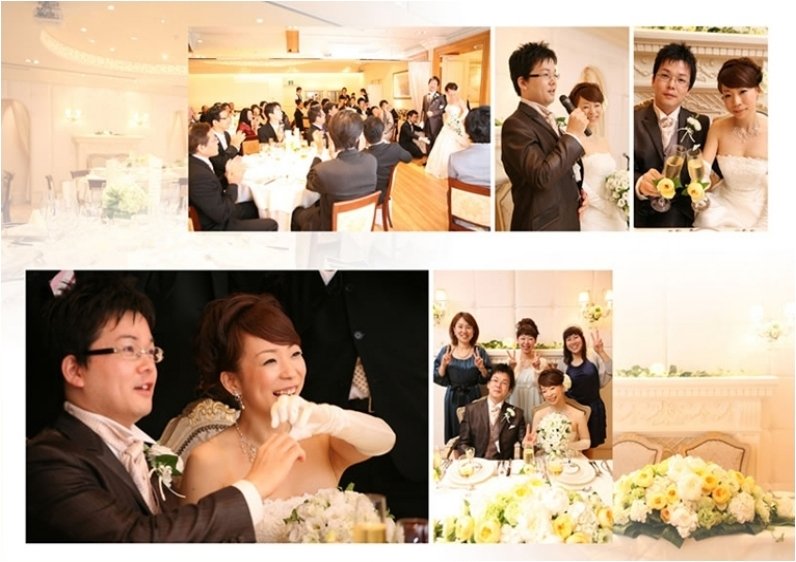 二人で作るハートマークも幸せがあふれています。7頁目:結婚式アルバム