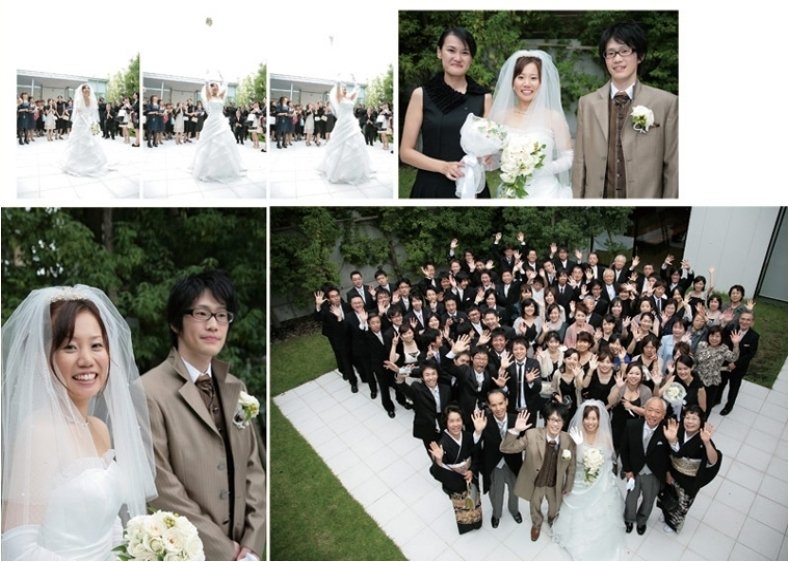 再入場と同時に各卓を回りながらバルーンスパークの余興を行いました。7頁目:結婚式アルバム