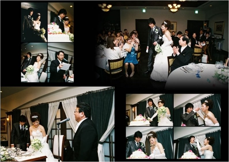 美味しそうなデザートビュッフェはお二人手ずからゲストへとサーブされました。7頁目:結婚式アルバム