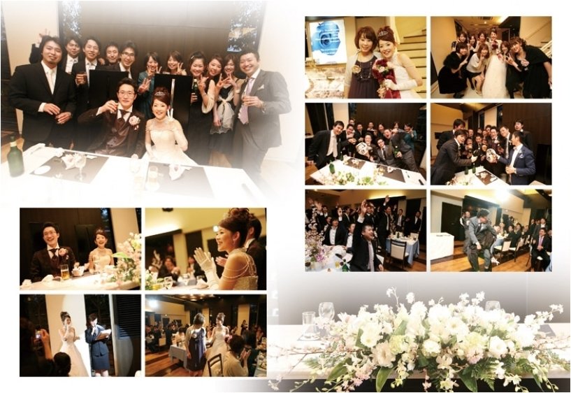 最後はお二人だけで会場をバックに撮影されました。7頁目:結婚式アルバム