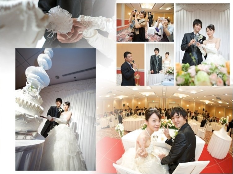 送賓ではご友人が新郎を胴上げし、大きな歓声に包まれました。9頁目:結婚式アルバム