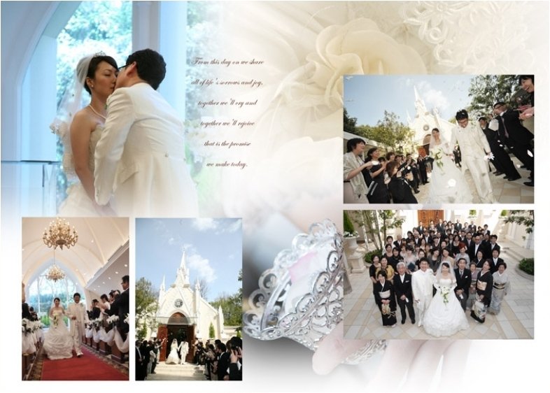 最後はゲストへ向けて送賓代わりのお菓子まき。10頁目:結婚式アルバム