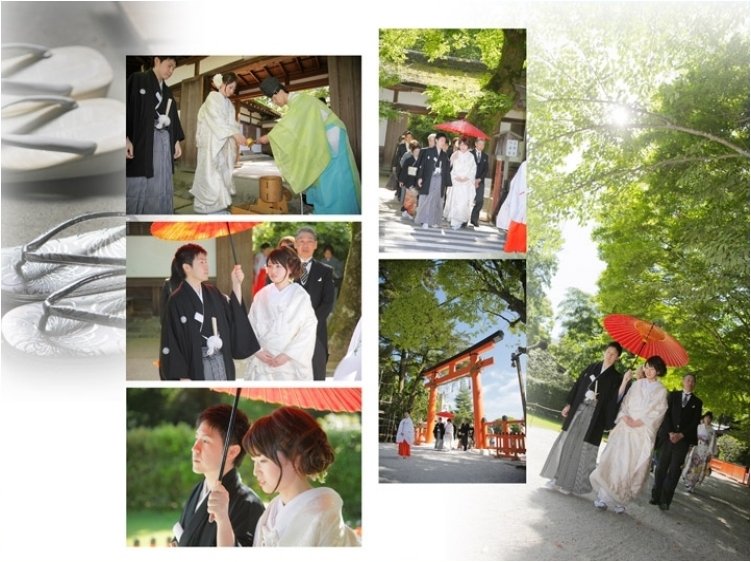 挙式は神社での神前式。3頁目:結婚式アルバム