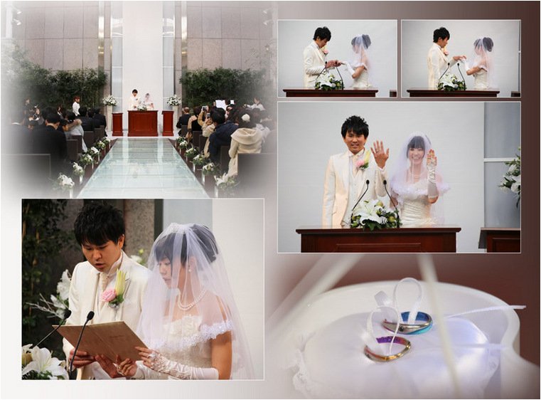 クリスマスイブの挙式とあって、披露宴では所々にクリスマスを感じさせる小物がチラホラ。5頁目:結婚式アルバム