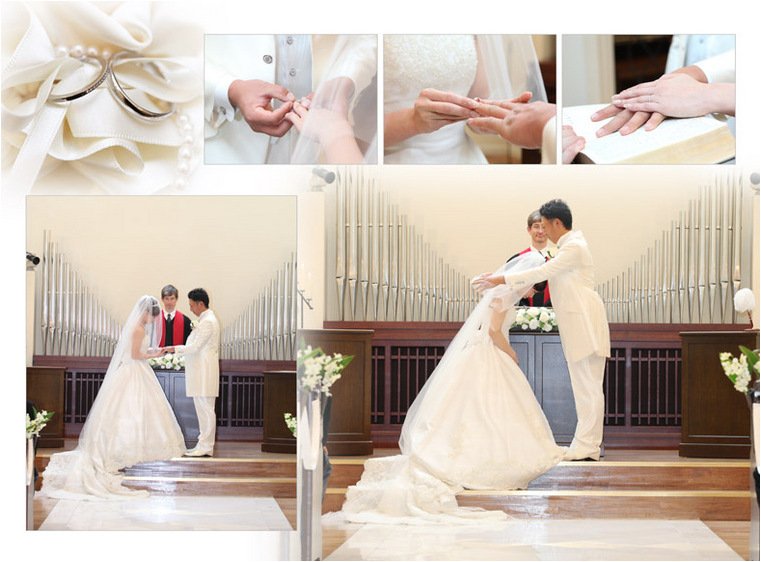 パーティ会場での披露宴も、おおきな黒ひげ危機一発のゲームや、お父様お母様の演奏、お友達の体をはった余興など、見どころ満載です。5頁目:結婚式アルバム