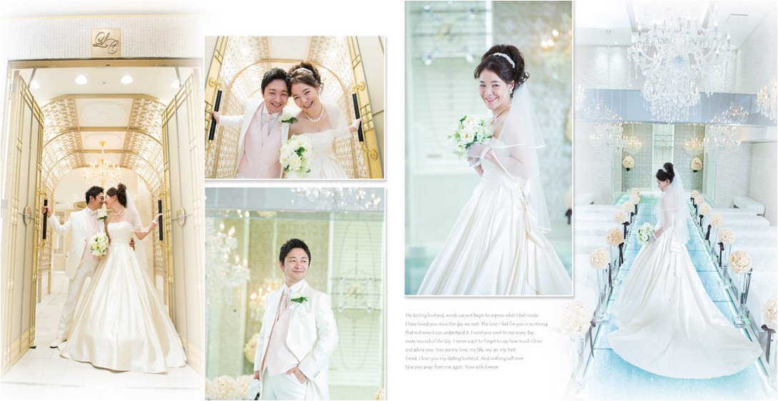 厳かさと開放感を併せ持つ結婚式ですね。5頁目:結婚式アルバム