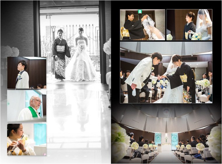 挙式後は開放的な屋外ガーデンでブーケトスとバルーンリリースです。4頁目:結婚式アルバム