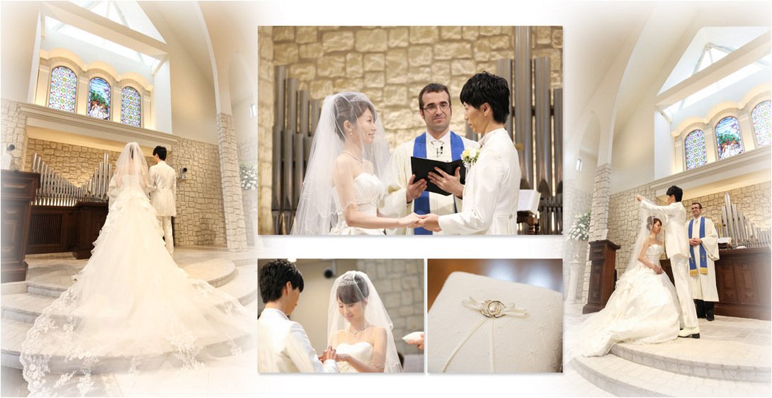 広々とした緑あふれるガーデンでのブーケトスも開放感たっぷりでいいですね。5頁目:結婚式アルバム