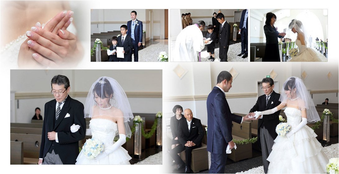 挙式、披露宴は親族のみで行われました。4頁目:結婚式アルバム