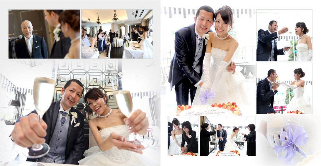 お互いのお母様へケーキバイトも行われ、大切な時間を共有されました。7頁目:結婚式アルバム