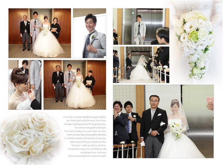 場所はハイアットリージェンシー大阪。2頁目：結婚式アルバム